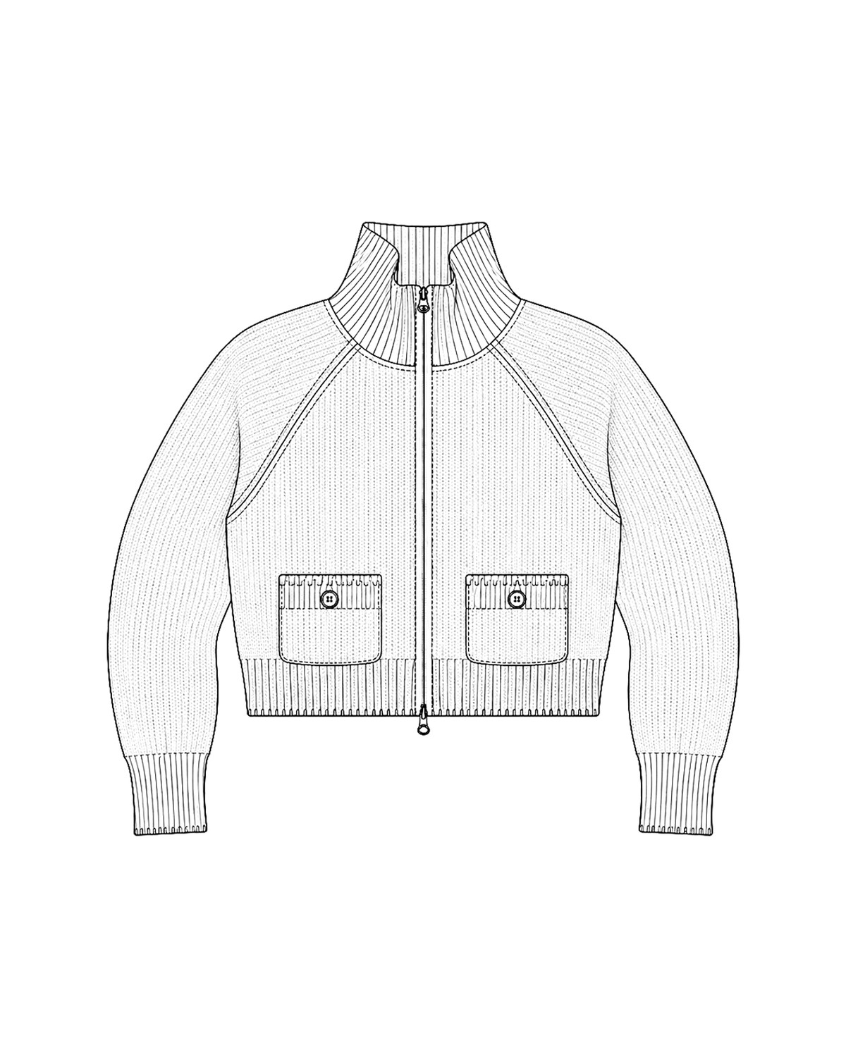 Collared Knit Zip Up